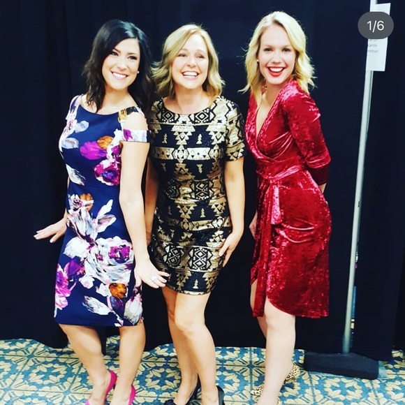 Sexy, velvet faux wrap dress with sleeves! - Picture 5 of 6